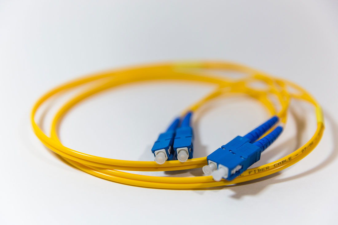 A fiber cable as an example of a cable that Greenlight Electric can test and certify